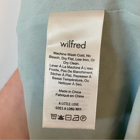 Aritzia Wilfred Amandine Mini Peasant Dress Paisley Print Chiffon Ruffle Medium - Picture 9 of 10